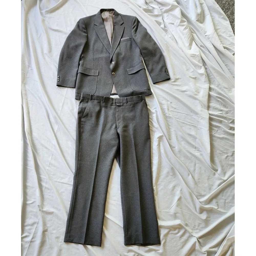 90s‎ Gray Two Button Suit
